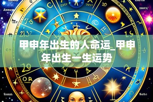 甲申年出生的人命运_甲申年出生一生运势