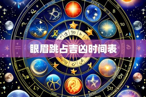 眼眉跳占吉凶时间表