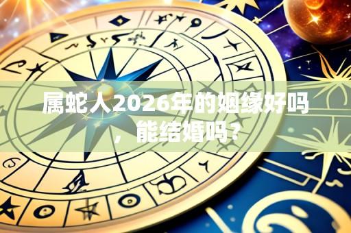 属蛇人2026年的姻缘好吗,能结婚吗?