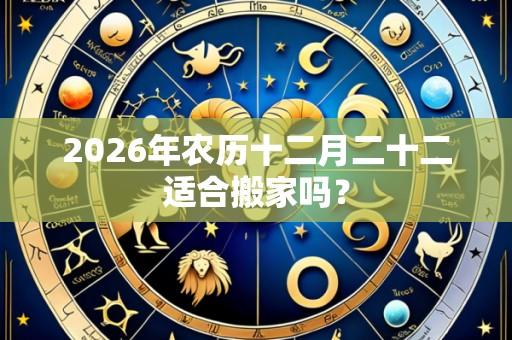 2026年农历十二月二十二适合搬家吗？