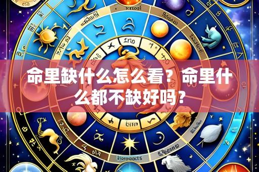 命里缺什么怎么看？命里什么都不缺好吗？