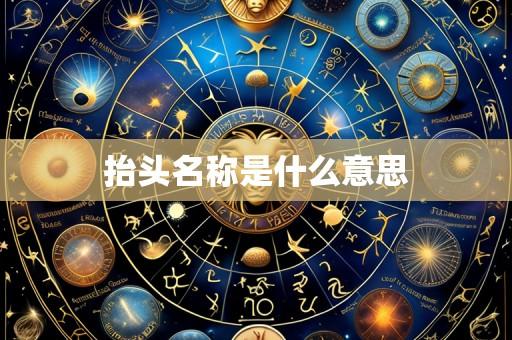 抬头名称是什么意思