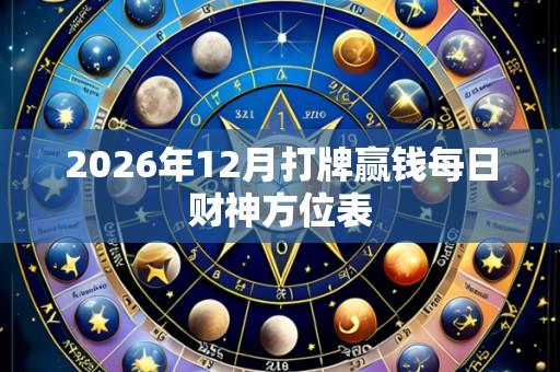2026年12月打牌赢钱每日财神方位表
