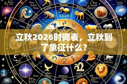 立秋2026时间表，立秋到了象征什么？