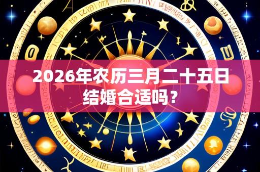 2026年农历三月二十五日结婚合适吗?