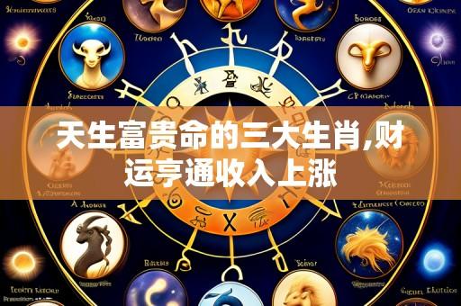天生富贵命的三大生肖,财运亨通收入上涨