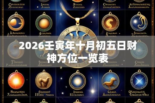 2026壬寅年十月初五日财神方位一览表