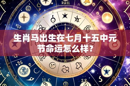 生肖马出生在七月十五中元节命运怎么样？