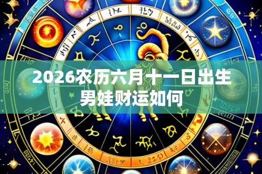 2026农历六月十一日出生男娃财运如何