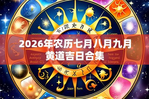 2026年农历七月八月九月黄道吉日合集