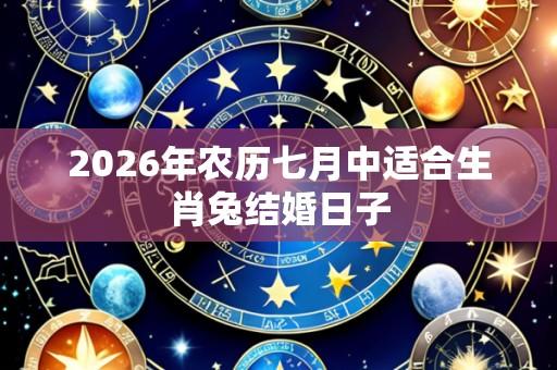 2026年农历七月中适合生肖兔结婚日子