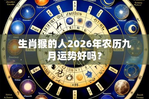 生肖猴的人2026年农历九月运势好吗？