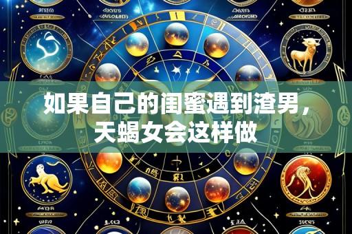 如果自己的闺蜜遇到渣男，天蝎女会这样做