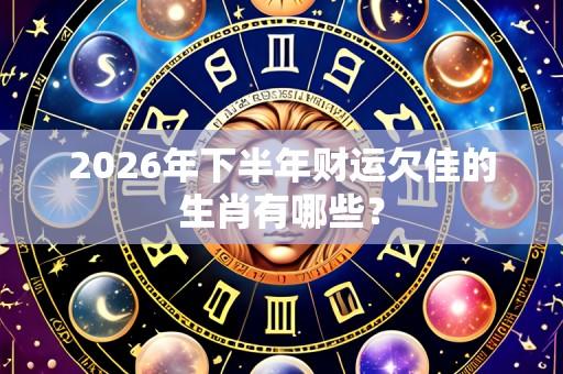 2026年下半年财运欠佳的生肖有哪些？