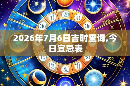2026年7月6日吉时查询,今日宜忌表