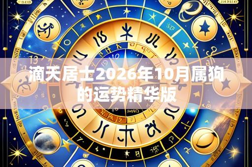 滴天居士2026年10月属狗的运势精华版