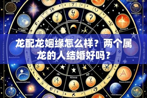 龙配龙姻缘怎么样？两个属龙的人结婚好吗？