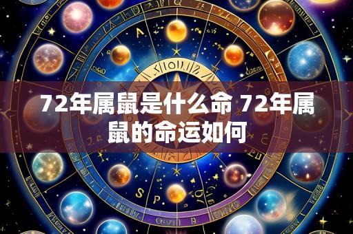 72年属鼠是什么命 72年属鼠的命运如何