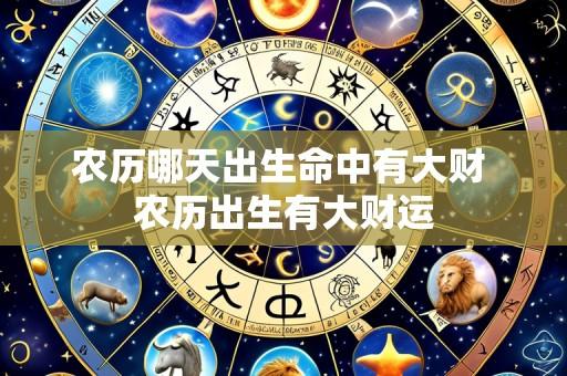 农历哪天出生命中有大财 农历出生有大财运
