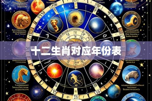 十二生肖对应年份表