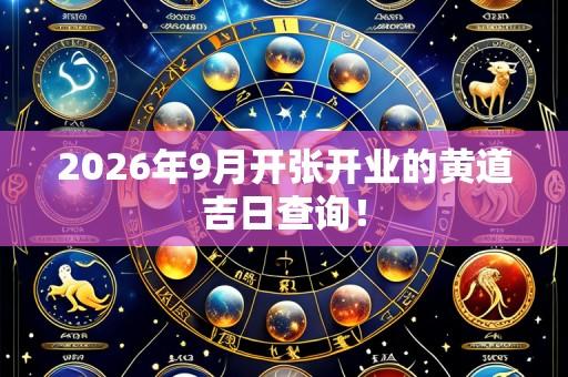 2026年9月开张开业的黄道吉日查询!