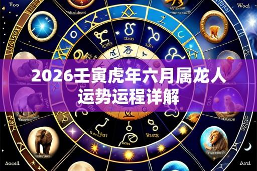 2026壬寅虎年六月属龙人运势运程详解