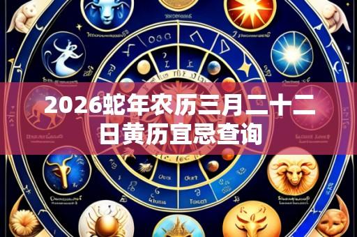 2026蛇年农历三月二十二日黄历宜忌查询