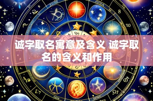 诚字取名寓意及含义 诚字取名的含义和作用
