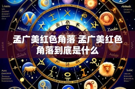 孟广美红色角落 孟广美红色角落到底是什么