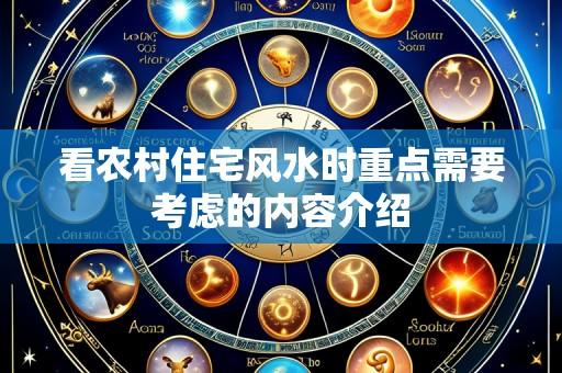 看农村住宅风水时重点需要考虑的内容介绍