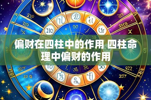 偏财在四柱中的作用 四柱命理中偏财的作用