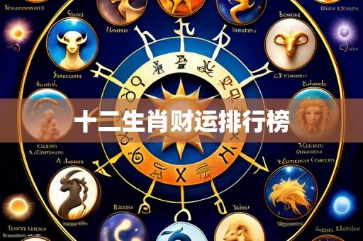 十二生肖财运排行榜