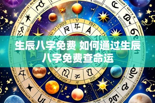 生辰八字免费 如何通过生辰八字免费查命运