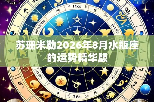 苏珊米勒2026年8月水瓶座的运势精华版