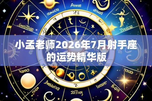 小孟老师2026年7月射手座的运势精华版