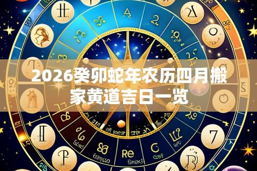 2026癸卯蛇年农历四月搬家黄道吉日一览