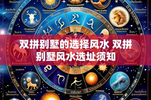 双拼别墅的选择风水 双拼别墅风水选址须知