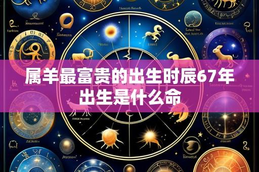 属羊最富贵的出生时辰67年出生是什么命