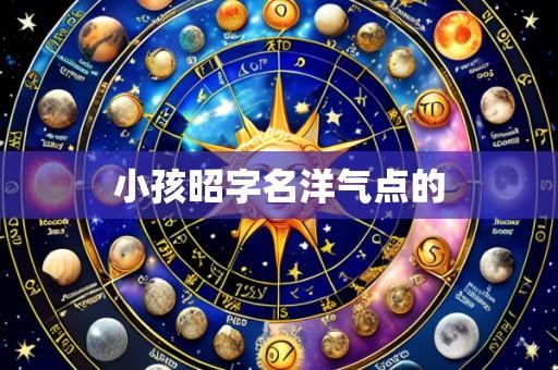 小孩昭字名洋气点的