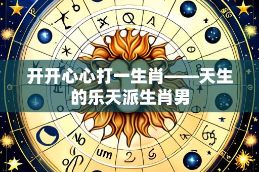 开开心心打一生肖——天生的乐天派生肖男