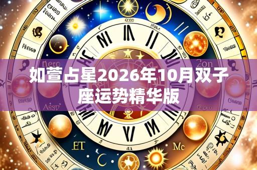 如萱占星2026年10月双子座运势精华版