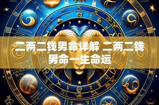 二两二钱男命详解 二两二钱男命一生命运