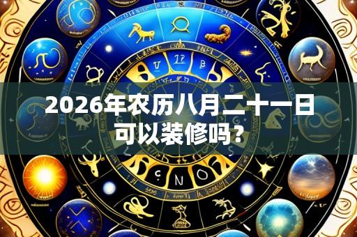 2026年农历八月二十一日可以装修吗?