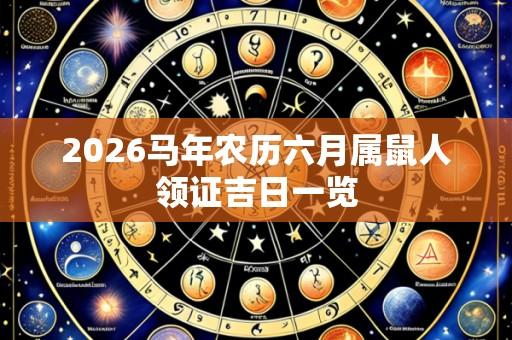 2026马年农历六月属鼠人领证吉日一览