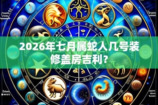 2026年七月属蛇人几号装修盖房吉利?