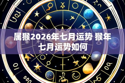 属猴2026年七月运势 猴年七月运势如何