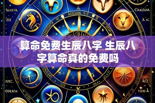 算命免费生辰八字 生辰八字算命真的免费吗