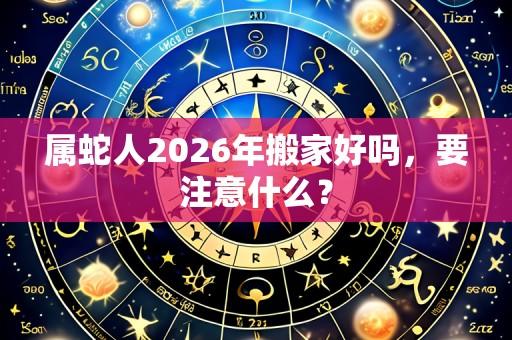 属蛇人2026年搬家好吗，要注意什么？