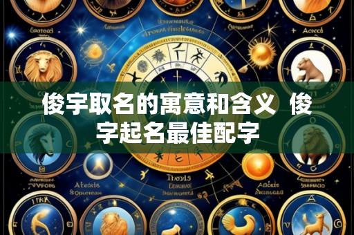 俊宇取名的寓意和含义 俊字起名最佳配字