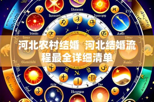 河北农村结婚  河北结婚流程最全详细清单